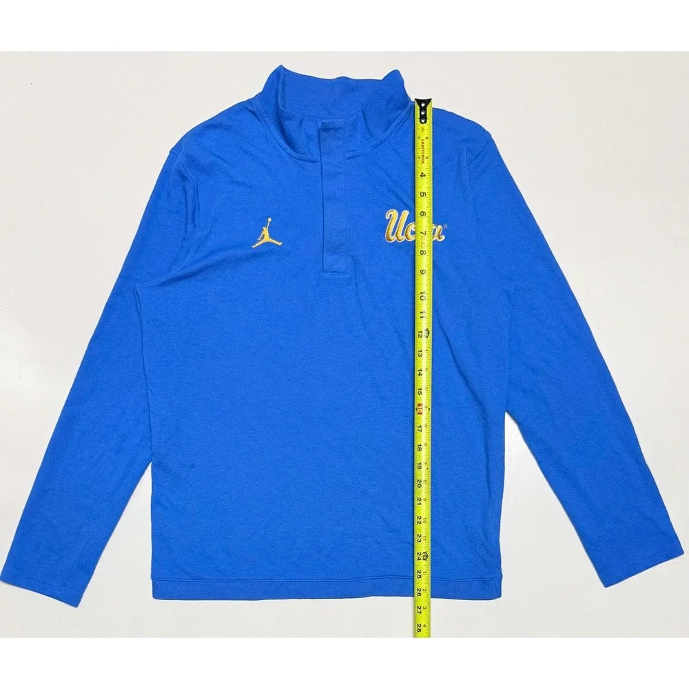 Jordan UCLA Bruins Mens Medium Blue Long Sleeve Snap Mock Neck Training Top